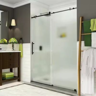 Gold Frame Modern Shower Room Cabin with Customizable Hardware Accessories and Bathroom Handle Tempered Glass Door