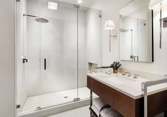 Gold Frame Modern Shower Room Cabin with Customizable Hardware Accessories and Bathroom Handle Tempered Glass Door