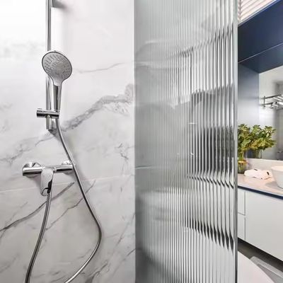 Customized Aluminum Interior Bathroom Partition with 1.4mm Profile Thickness and Frosted Glass