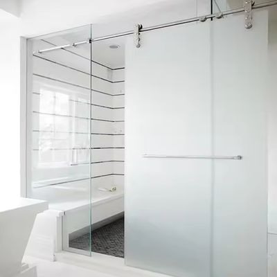 Customized Aluminum Interior Bathroom Partition with 1.4mm Profile Thickness and Frosted Glass