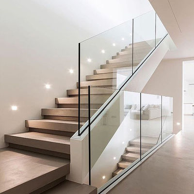 Aluminum U Profile Channel Glass Clamp Stair Handrail Railing With Top Rail Frame