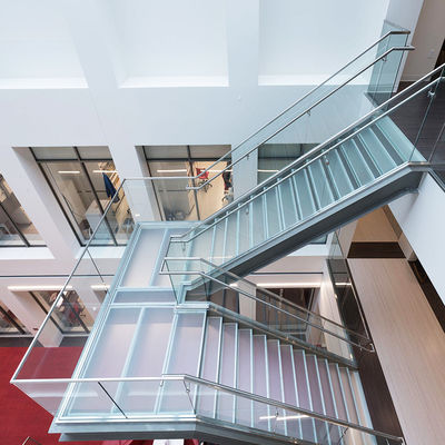 Aluminum U Profile Channel Glass Clamp Stair Handrail Railing With Top Rail Frame