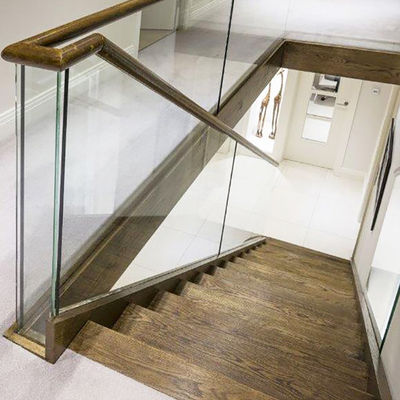 Aluminum U Profile Channel Glass Clamp Stair Handrail Railing With Top Rail Frame
