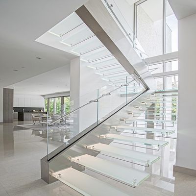 Aluminum U Profile Channel Glass Clamp Stair Handrail Railing With Top Rail Frame