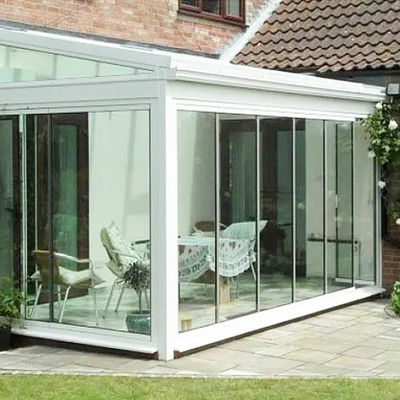 Aluminium Sliding Bi Fold Transparent Tempered Glass Doors For Partition Balcony