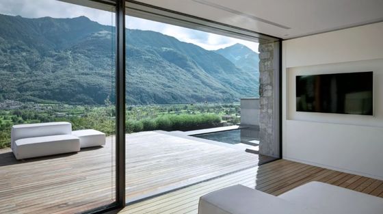 Aluminium Framed Sliding Door , Tempered Double Glazes Glass Panel Door