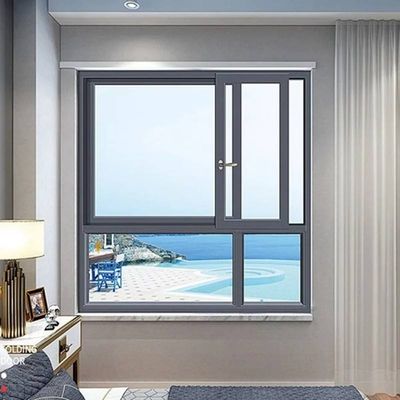 Customized Double Glazing Black Frame Aluminium Sliding Sash Windows