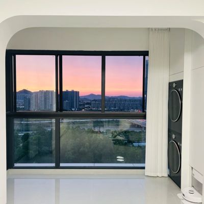 Customized Double Glazing Black Frame Aluminium Sliding Sash Windows