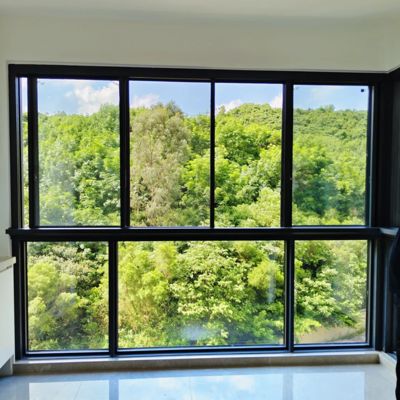 Customized Double Glazing Black Frame Aluminium Sliding Sash Windows