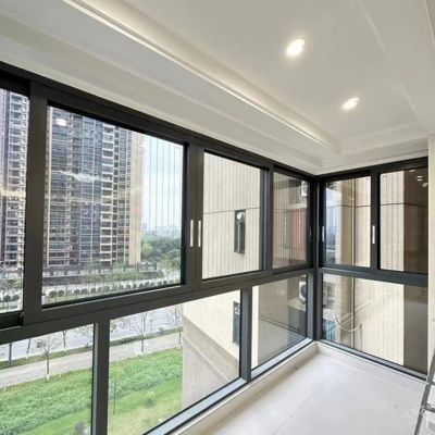 Tempered Glass Thermal Break Aluminum Sliding Storm Windows With Insect Net