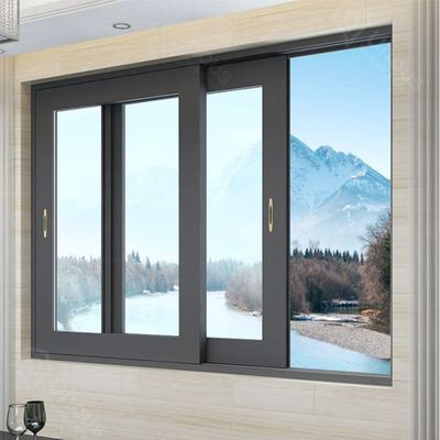 Tempered Glass Thermal Break Aluminum Sliding Storm Windows With Insect Net