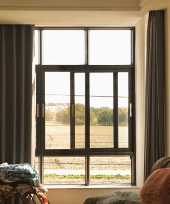 Tempered Glass Thermal Break Aluminum Sliding Storm Windows With Insect Net