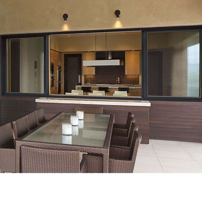 Double Glass Horizontal Soundproof Heatproof Commercial Aluminum Sliding Windows