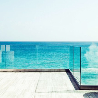 Glass Balustrade Handrail Railing System With 12 Aluminum U-Channels Profile
