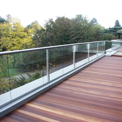 Glass Balustrade Handrail Railing System With 12 Aluminum U-Channels Profile
