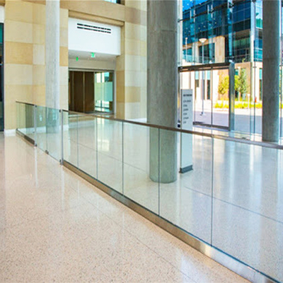Glass Balustrade Handrail Railing System With 12 Aluminum U-Channels Profile