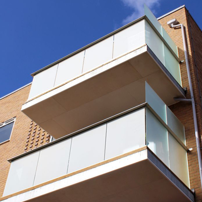 Aluminum Flat Curved Frameless Building Glass Panel , Balcony Glass Balustrade Handrail System