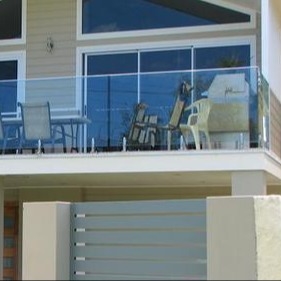 Customized Black Coating Frameless U Channel Glass Railing 12mm Toughened Glass Balustrade