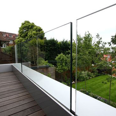 Aluminum U Channel Frameless 12mm Tempered Glass Outdoor Deck Balustrade System