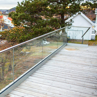 Aluminum U Channel Frameless 12mm Tempered Glass Outdoor Deck Balustrade System