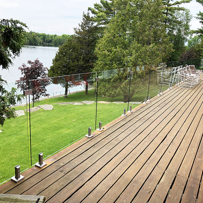 Aluminum U Channel Frameless 12mm Tempered Glass Outdoor Deck Balustrade System