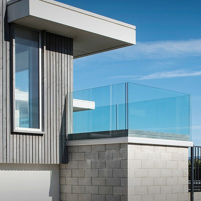 Anti Hurricane Safety U Channel Glass Railing with Exterior Aluminum and CE Certified Frameless Glass Balustrade