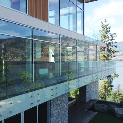 Frameless Outdoor Balcony Tempered Glass Railing System With Standoff Pins