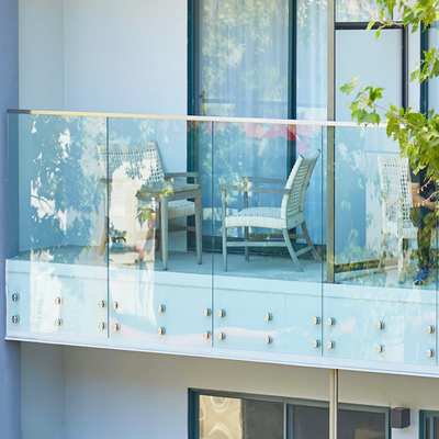 Frameless Outdoor Balcony Tempered Glass Railing System With Standoff Pins