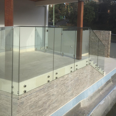 Frameless Outdoor Balcony Tempered Glass Railing System With Standoff Pins
