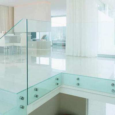 Adjustable Frameless Glass Balcony Railing with Customizable Size and Mirror or Satin Finish