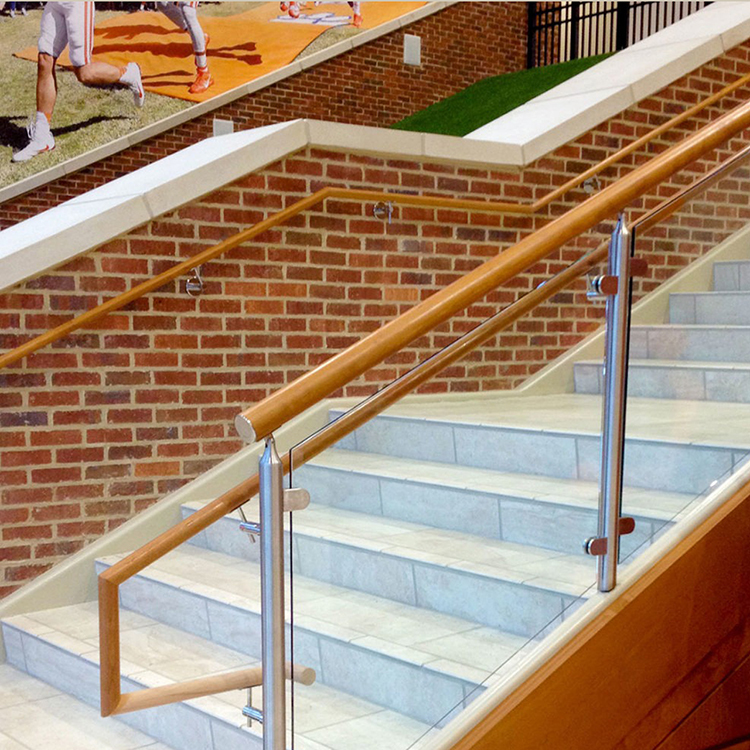 Frameless Tempered Glass Panel Stair Railing Adjustable Design Arc Grip ...