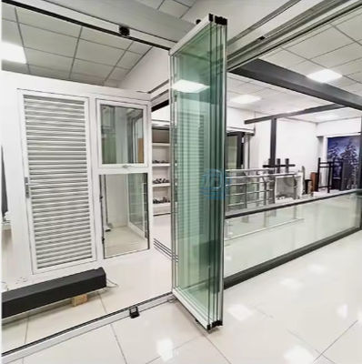 Outdoor Aluminum Folding Door Frameless Tempered Bifolding Glass Door