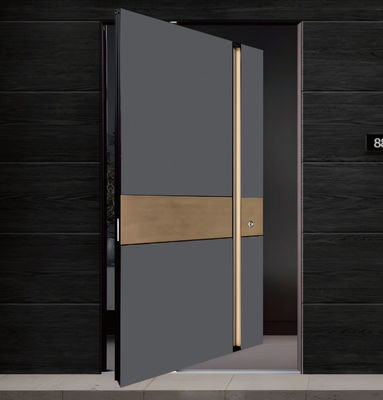 Hurricanes Resistance Pivot Aluminum Door Customized with Laminated Glass