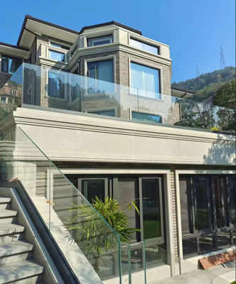 Lamel Outdoor Glass Balcony Balustrade With Aluminum U Shape Channel