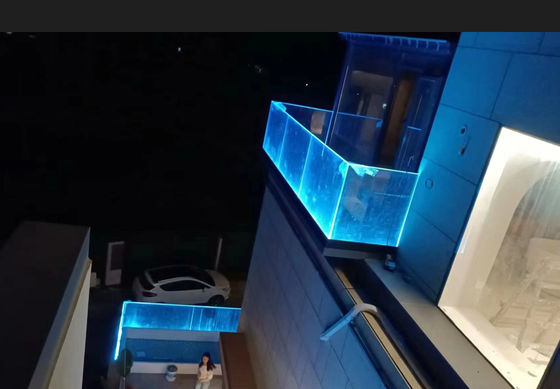 Easy Installation Aluminum U Channel Glass Railing Modern With LED Light