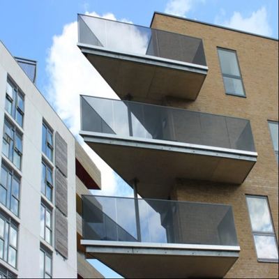 Morden Glass Railing 8+8mm Laminated Tempered Glass Aluminum U Channel Glass Railing