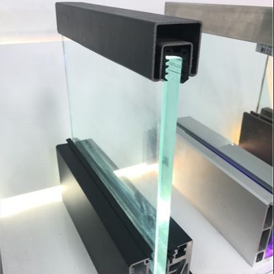 Stable Tempered Glass Balcony Balustrade Glass U Channel System With Aluminum Handrail