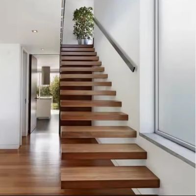 Indoor Or Outdoor Modern Floating Staircase With Customized Railings And Treads For Commercial Building