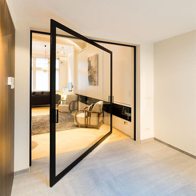 Low-E Glass Type Glass Pivot Front Door with Tempering Glass and Aluminum Alloy Frame