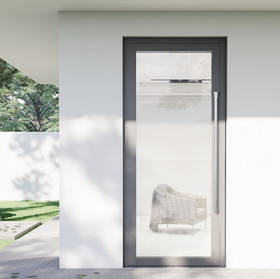 Bedroom Double Tempered Glass Aluminum Frame Glass Door with Powder Coating Surface Finishing