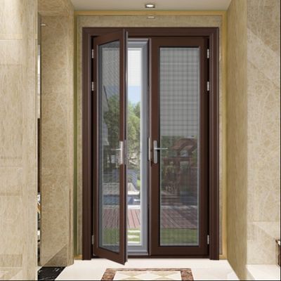 Aluminium Double Glass Swing Door Store Front Aluminium Double Hinged Doors