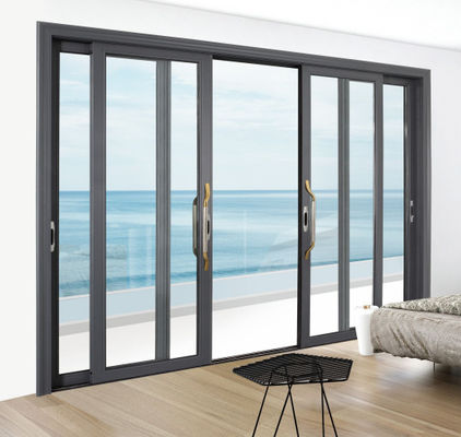 Large Modern Internal Lockable Accordion Black Sliding Glass Door Customized Double Glass Doors