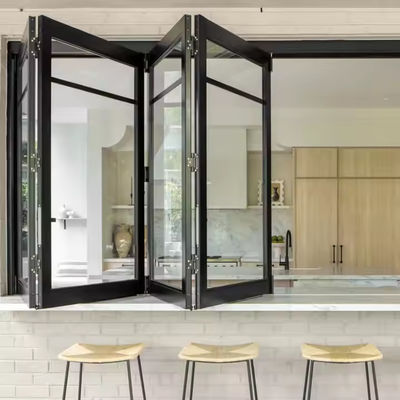 Vertical Aluminum Bi-Folding Window High Energy Efficiency With Customized Glass And Frame
