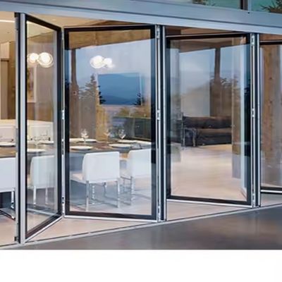 Aluminum Folding Door with 6063-T5 Profile 1.8mm Thickness and 600-900mm Panel Width Bifold Patio Door