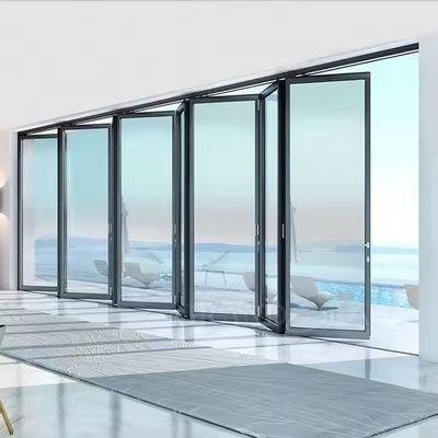 Sound Proof Water Proof Insulated Aluminum Folding Door with 6063-T5 Profile and 6m Max Height