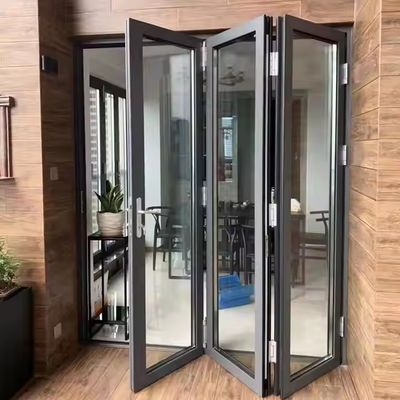 Double Glazed Aluminum Bifold Door with 6063-T5 Profile and 5-Year Warranty