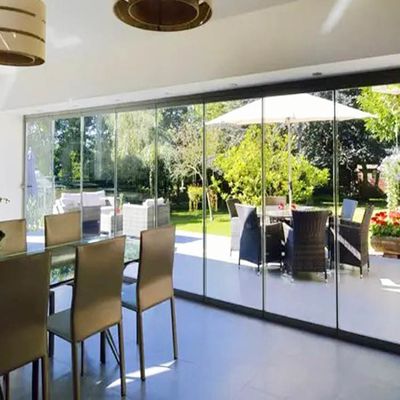 2.0mm Profile Thickness Aluminum Frameless Folding Glass Door for Interior Partitions with Customizable Frame Color