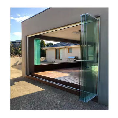 Framless Sliding Folding Tempered Glass Door Curtain, Balcony Partition Door