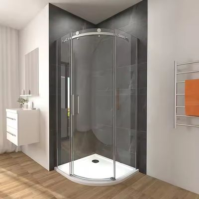 Side Sliding Glass Partition for Bathroom Aluminum Glass Stainless Steel Walk-In Shower Room