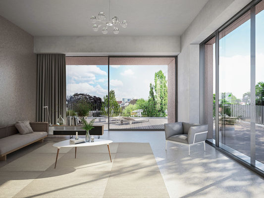 Aluminium Framed Sliding Door , Tempered Double Glazes Glass Panel Door